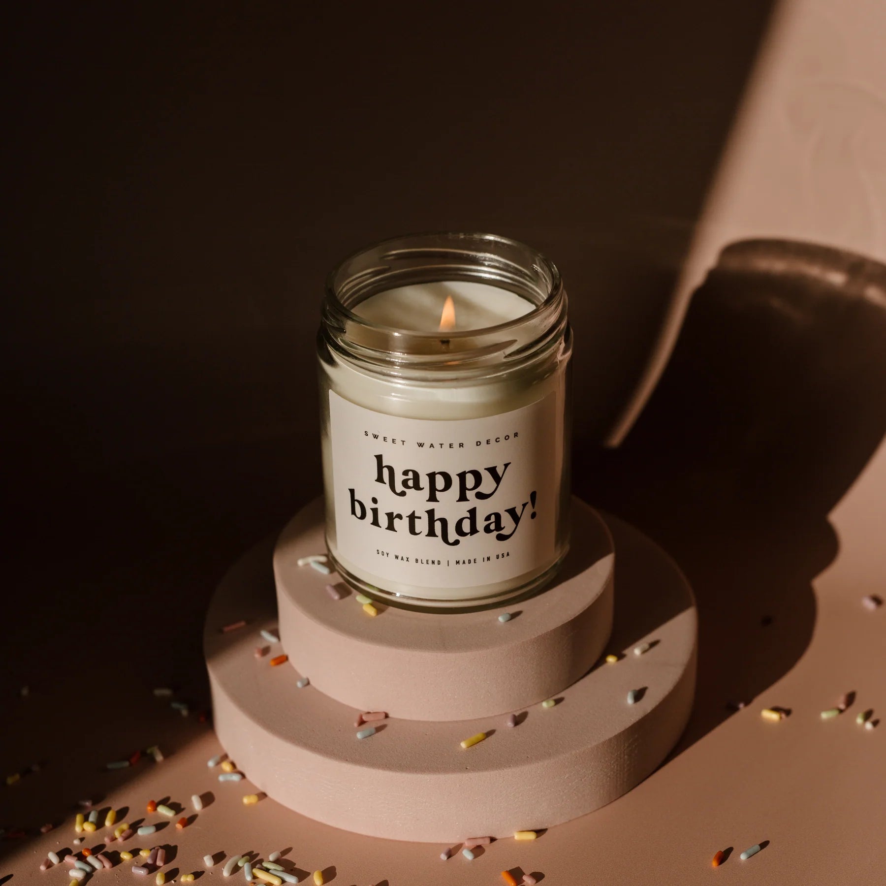 Sweet Water Decor Happy Birthday Soy Candle | Clear Jar | 9 oz.