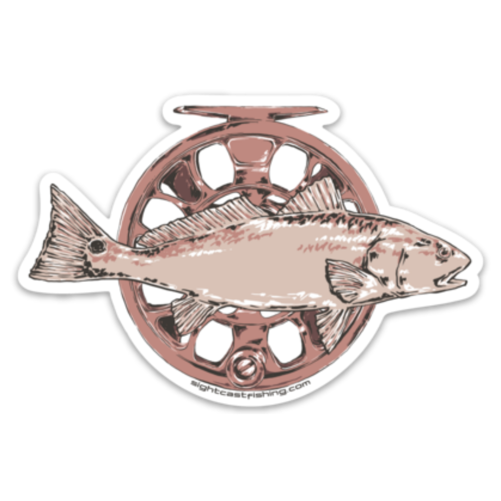 Redfish On the Fly Sticker