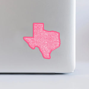 Texas Towns Pink Sticker