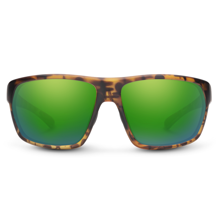 Suncloud Optics Boone Sunglasses Matte Tortoise: Polarized Green Mirror