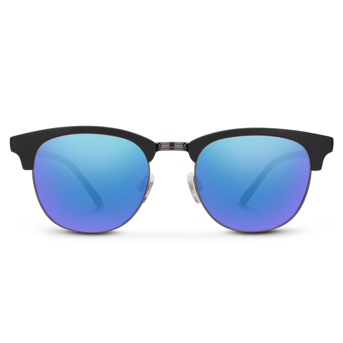 Suncloud Optics Step Out Sunglasses Matte Black: Polarized Blue Mirror Lens