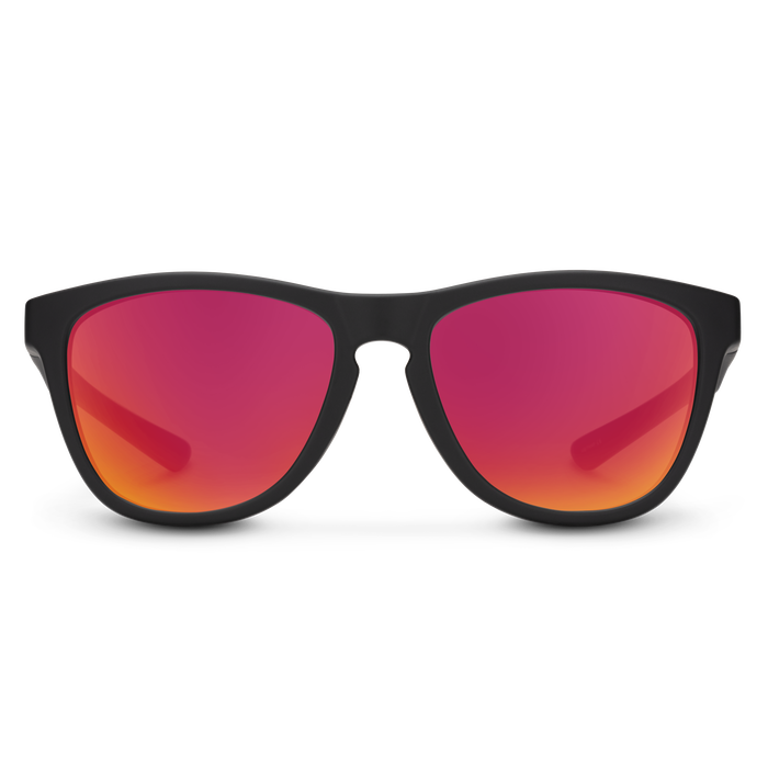 Suncloud Optics Topsail Sunglasses Matte Black - Polarized Red Mirror Lens