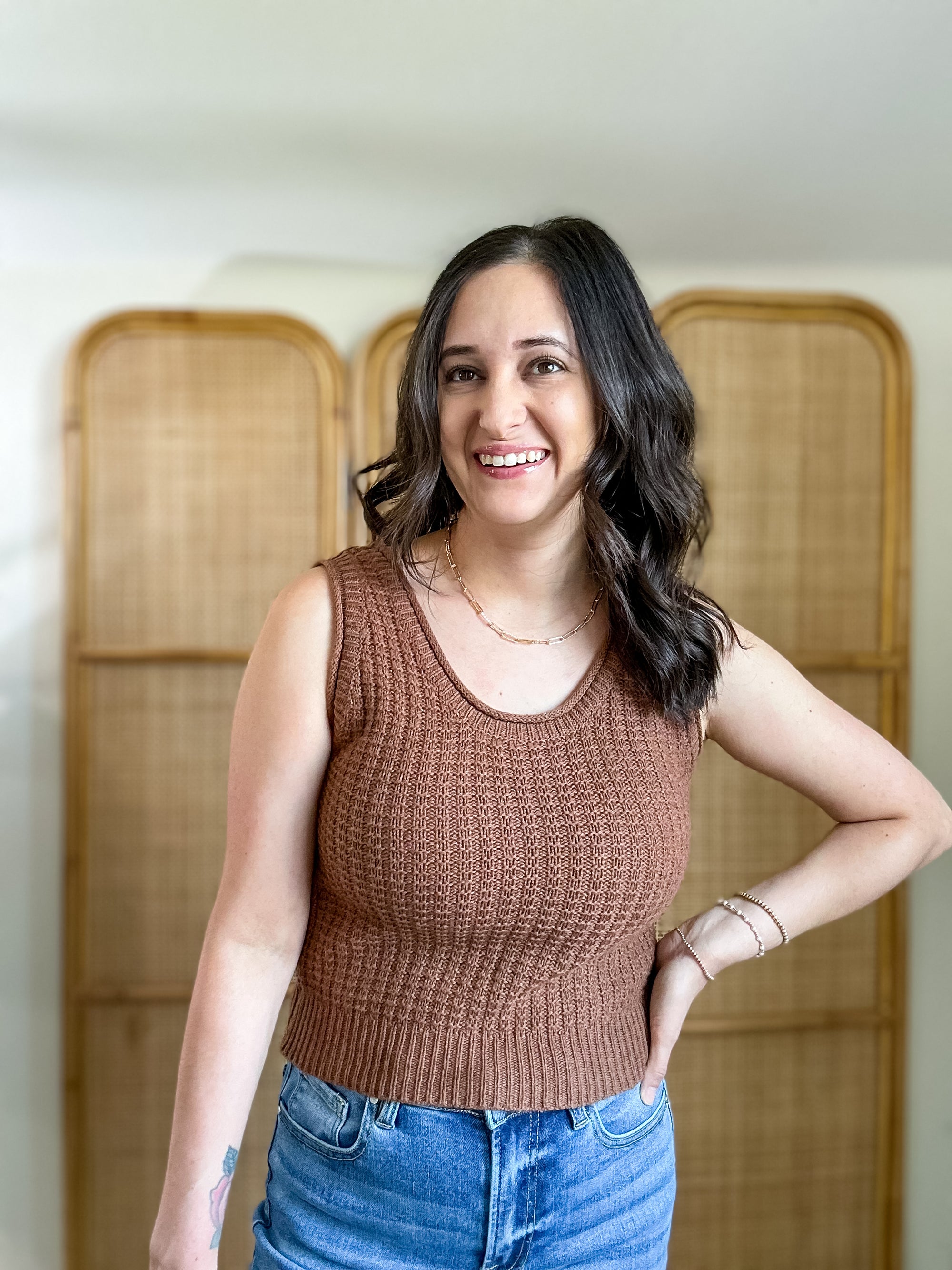 Viv Sweater Tank | Brown