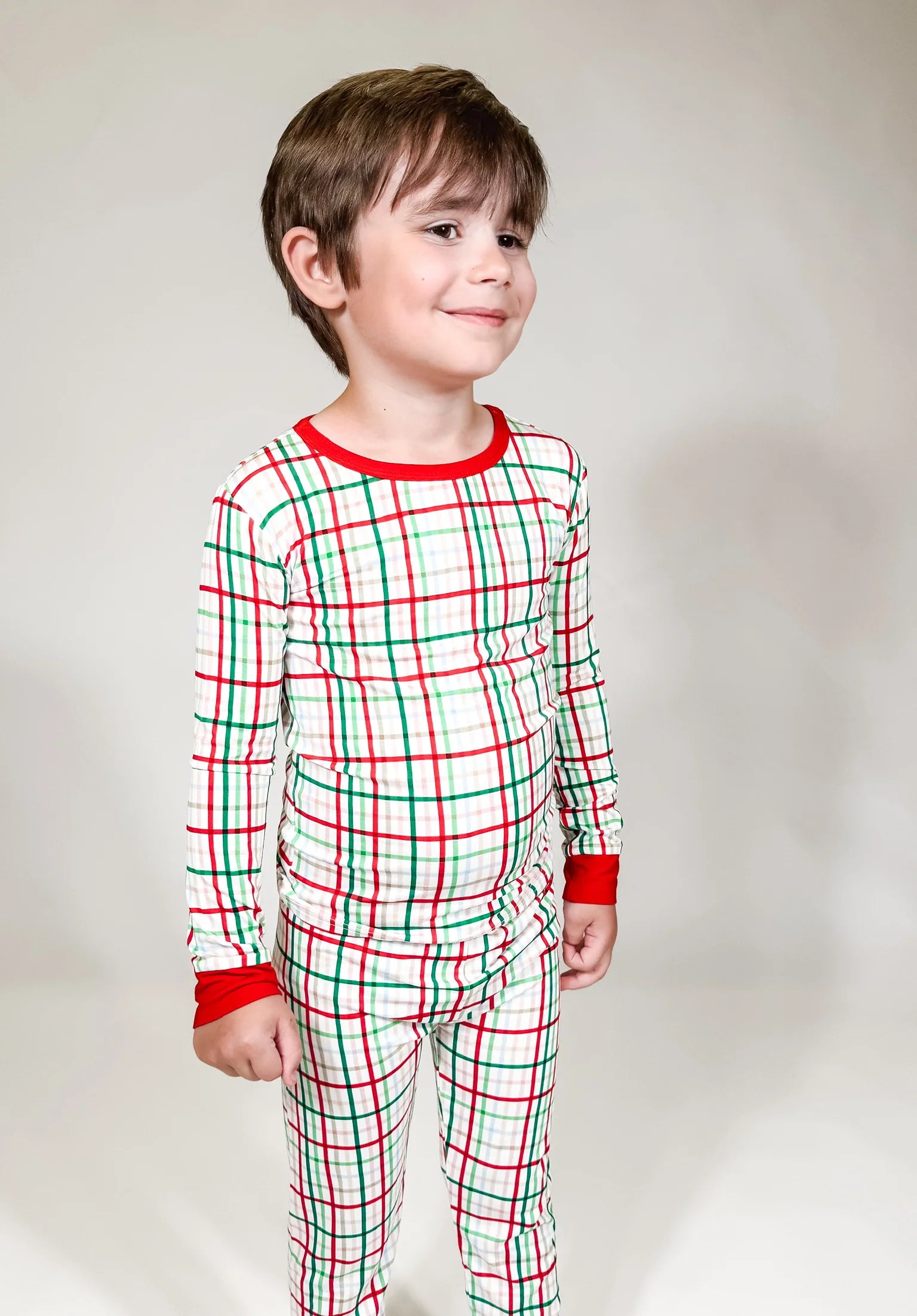 Goosies Long Sleeve PJ/Pant Set - Festive Plaid