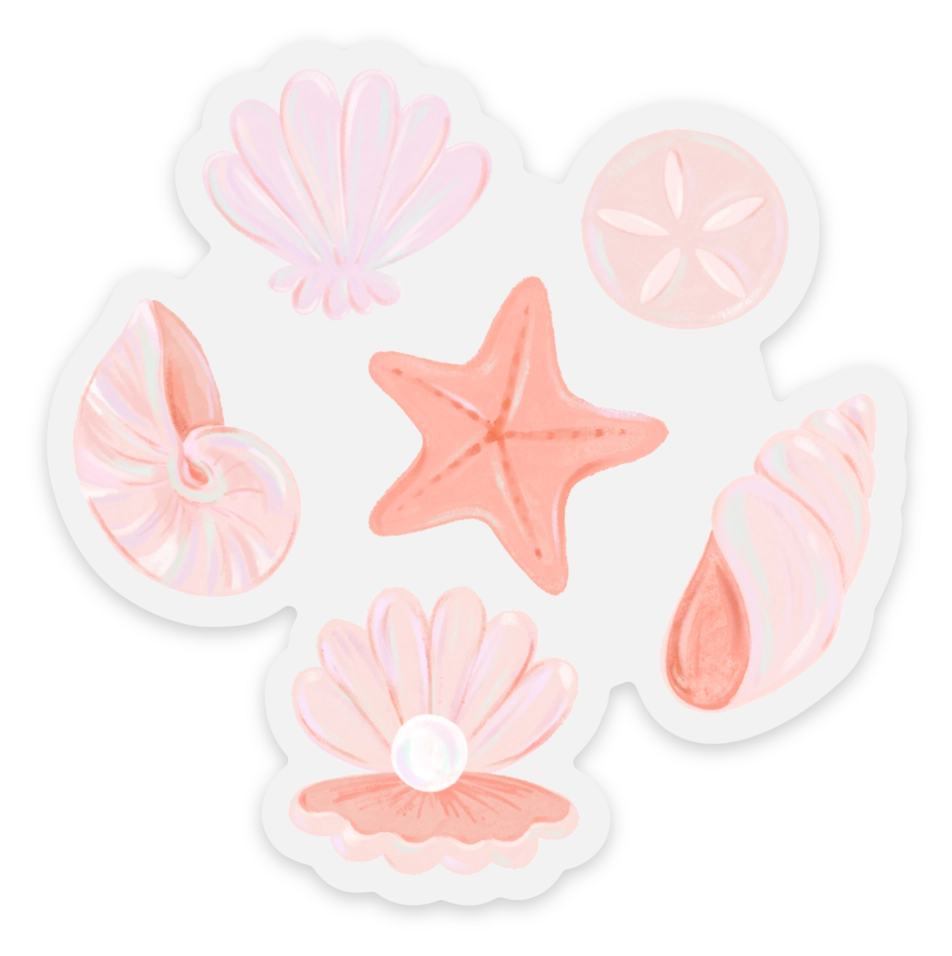 Clear Sea Shells Sticker