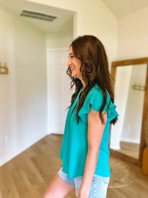 Monica Top | Light Teal