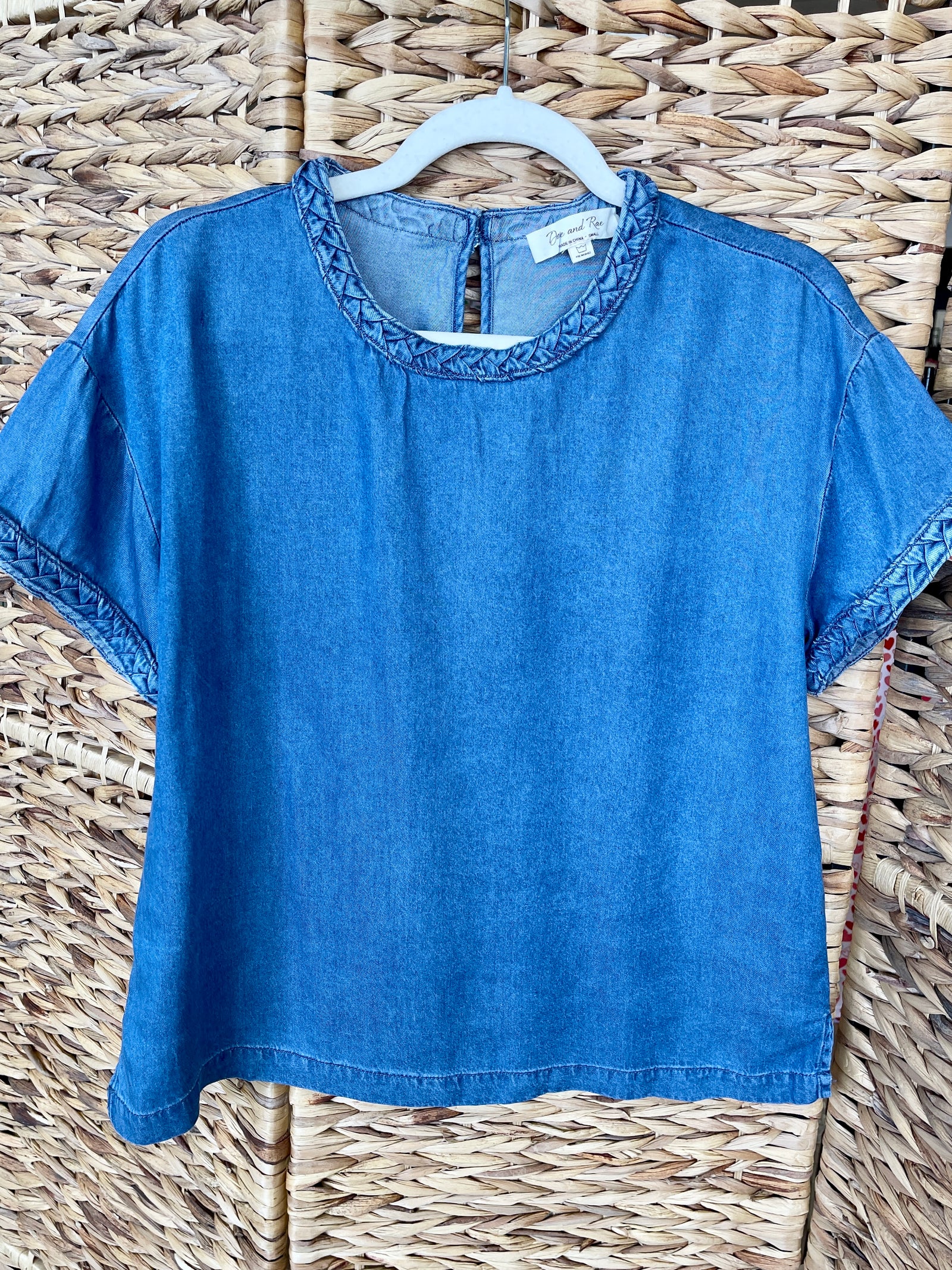 Denim & Braids Top