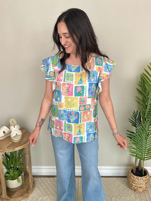 Succulents & Seashells Top