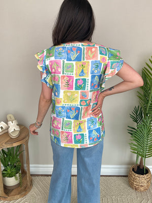 Succulents & Seashells Top