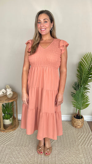 Bluebonnet Fields Dress | Peach