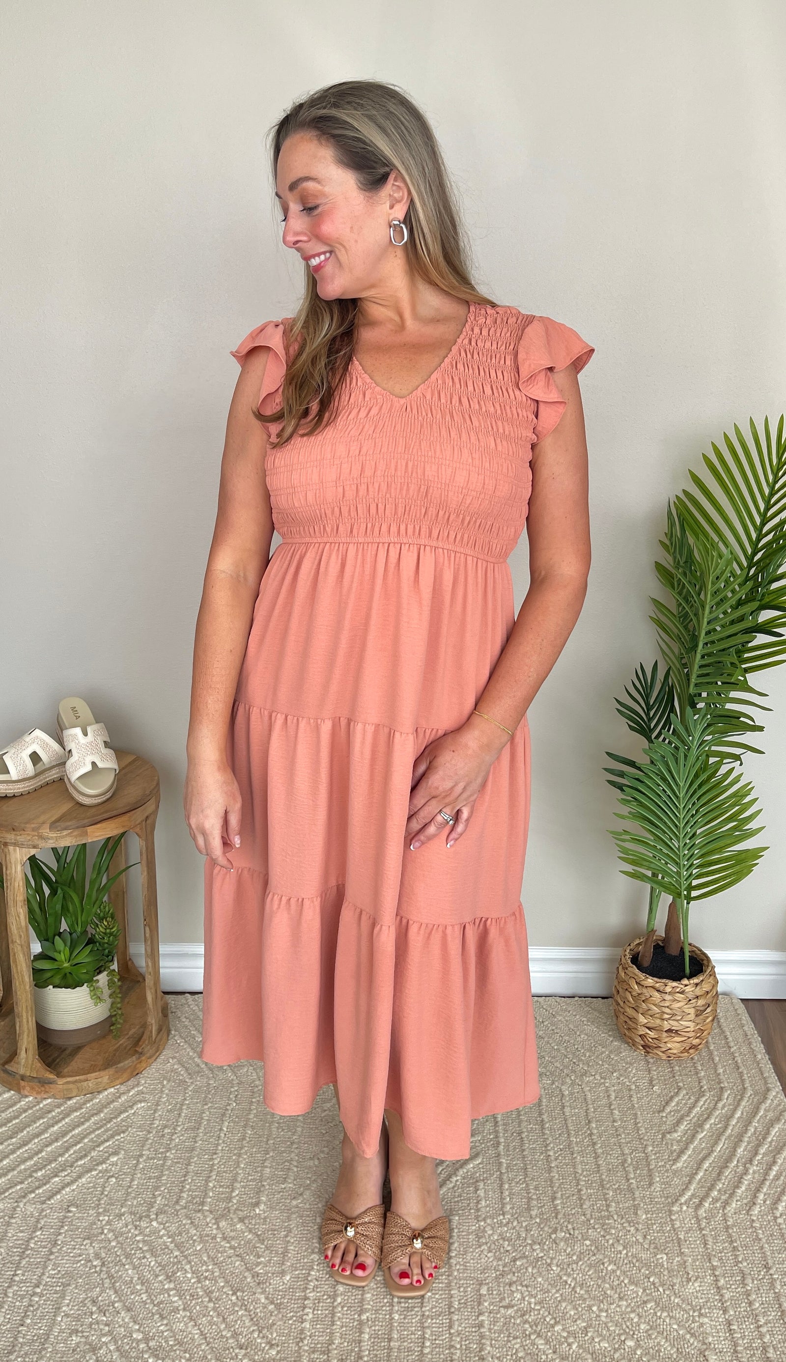 Bluebonnet Fields Dress | Peach