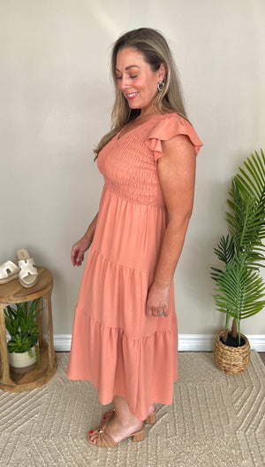 Bluebonnet Fields Dress | Peach