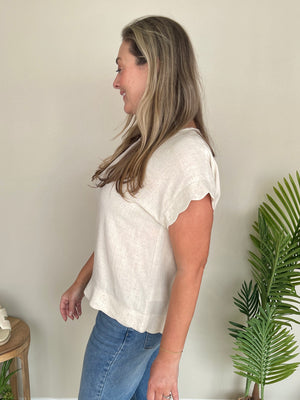 Catch Me On Vacation Top | Cream