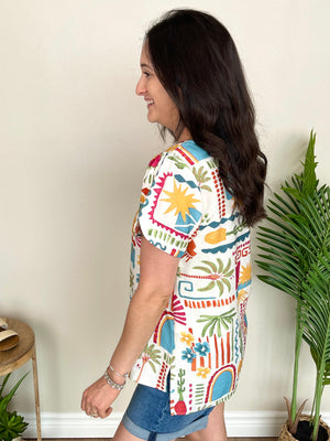 Palms & Pina Coladas Top
