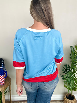 Patriotic In Pearls Top