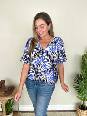 Tropical Times Top | Cobalt