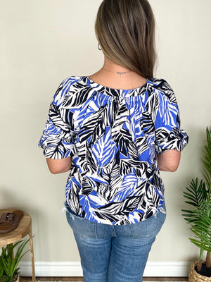 Tropical Times Top | Cobalt
