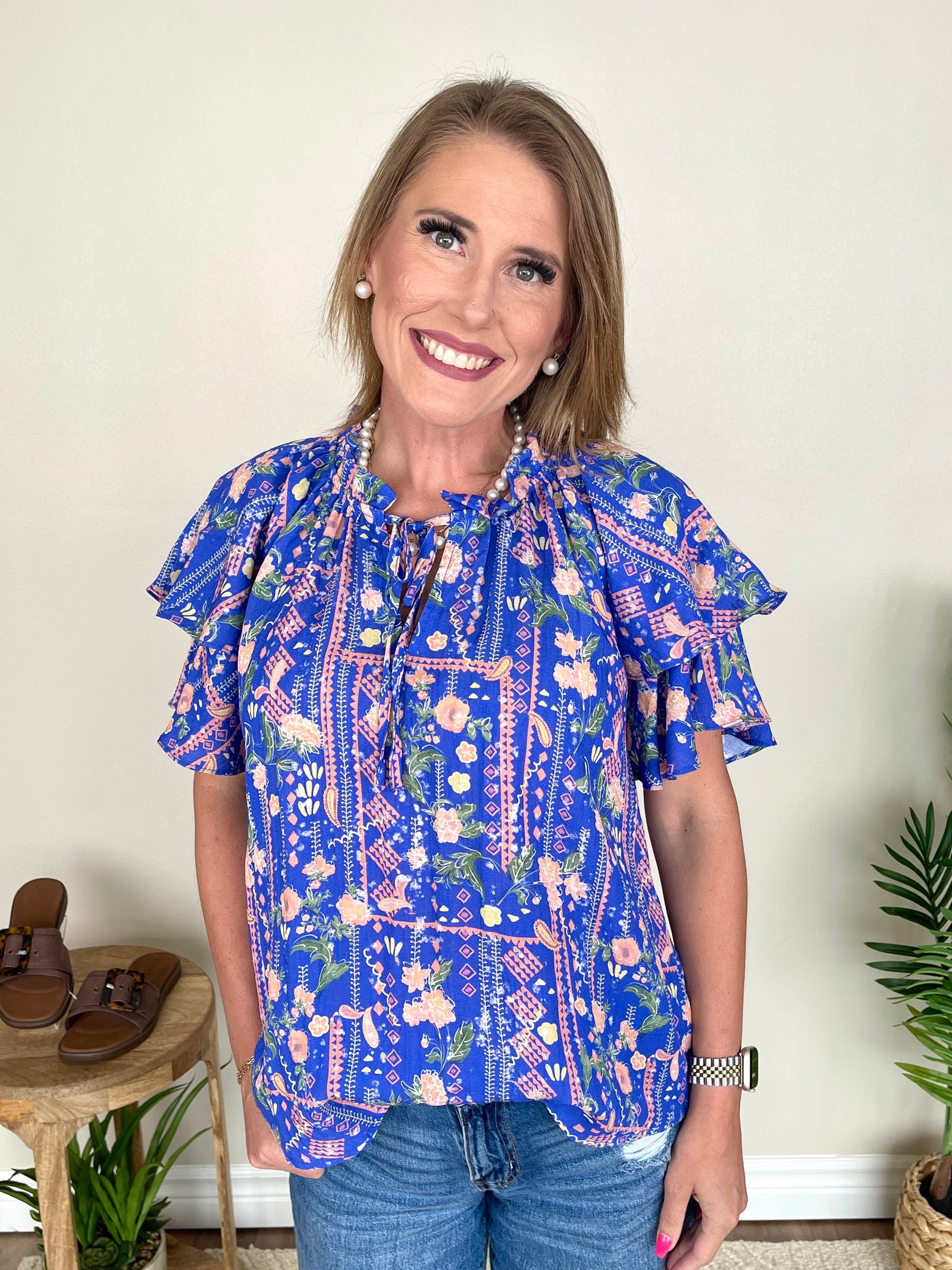 Pass Me An Umbrella Drink Top | Blue