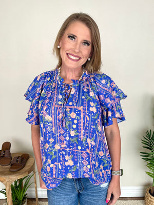 Pass Me An Umbrella Drink Top | Blue