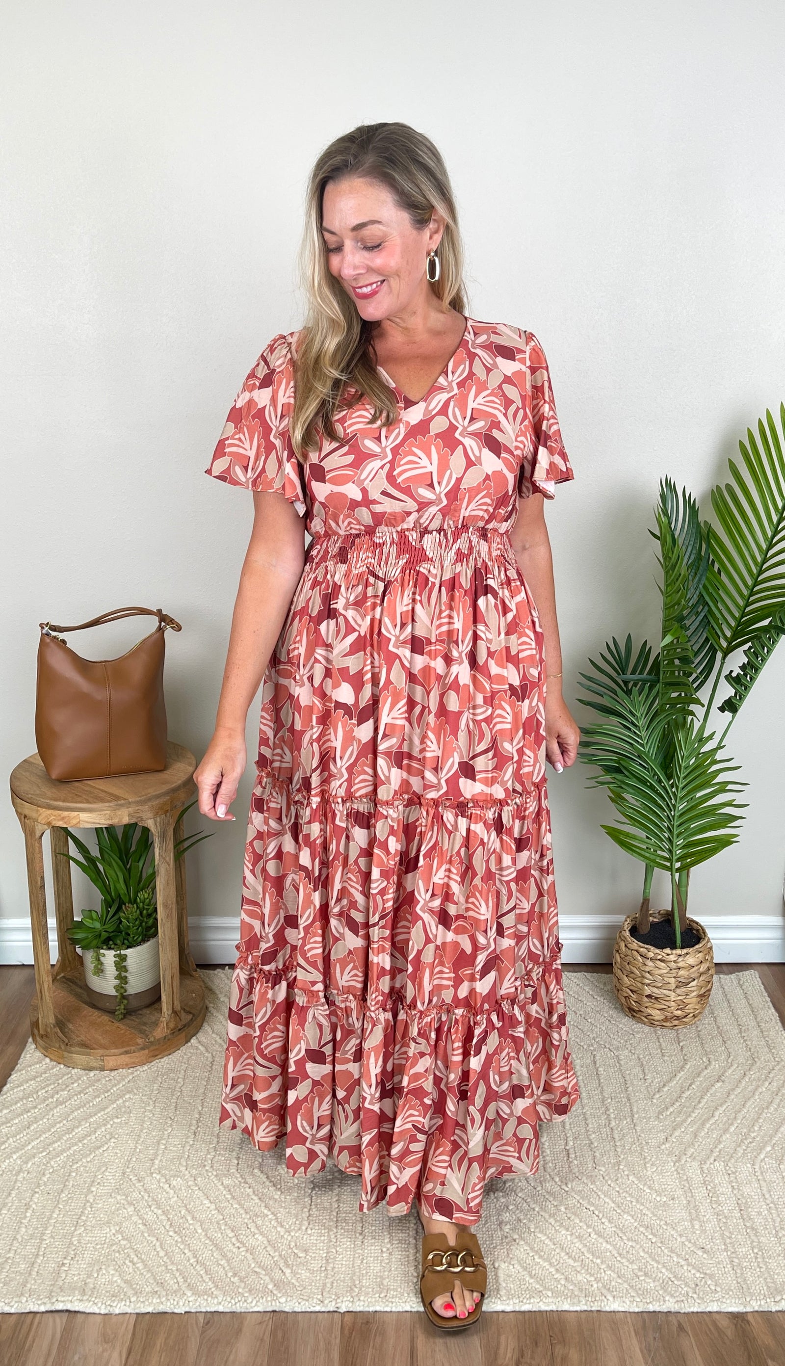 The Eden Sunset Sangria Dress