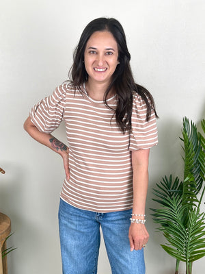 Smile & Southern Top | Mocha Ivory