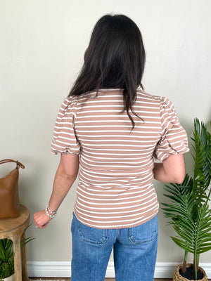 Smile & Southern Top | Mocha Ivory