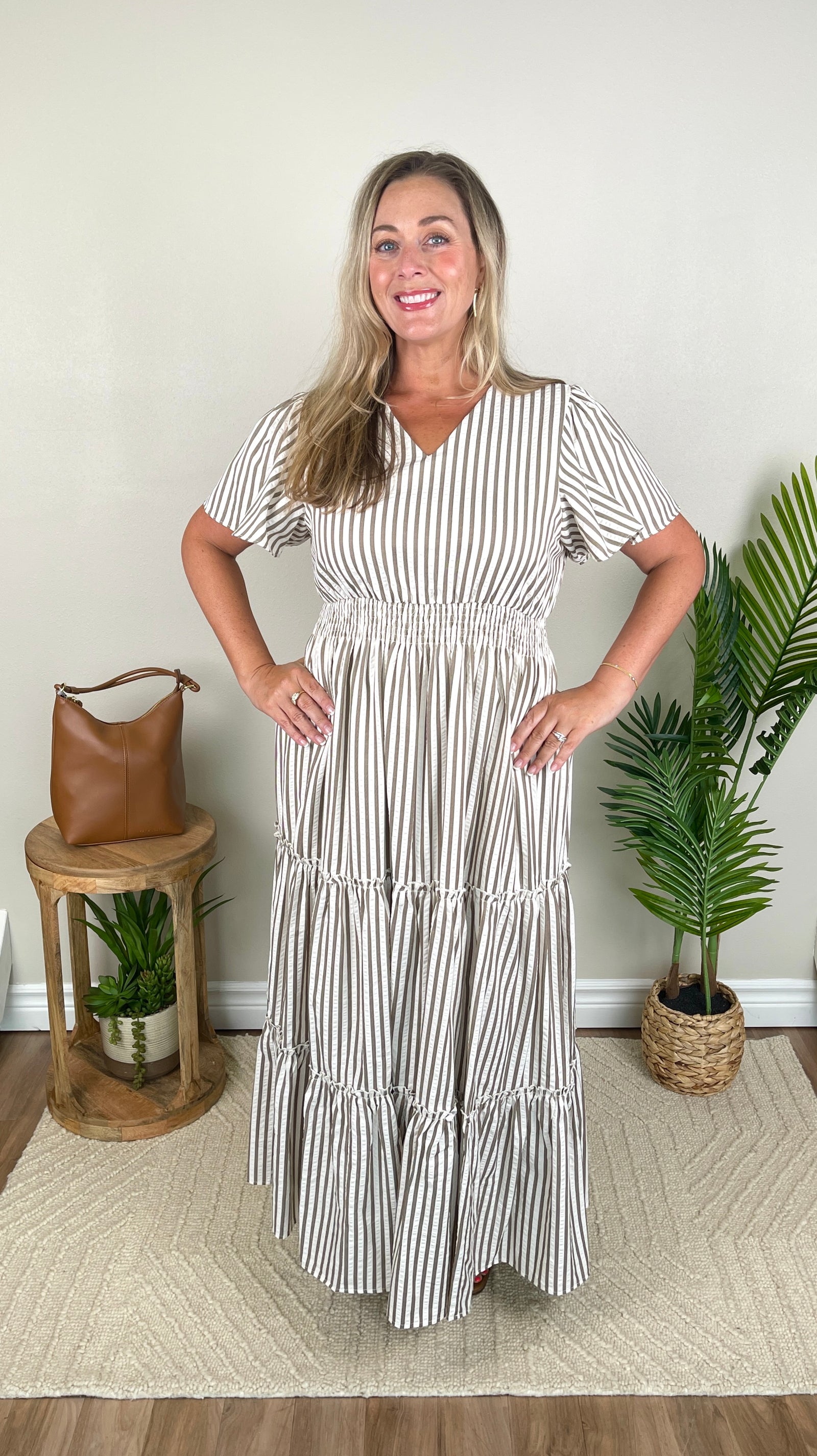 The Eden Birchwood Stripe Dress