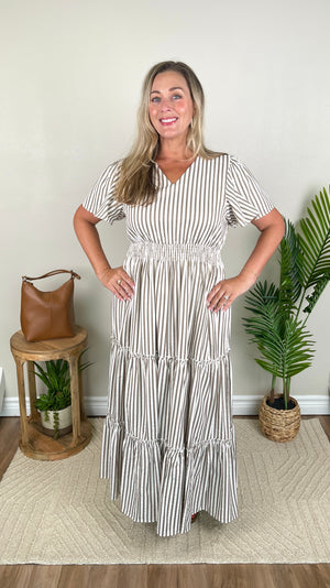 The Eden Birchwood Stripe Dress