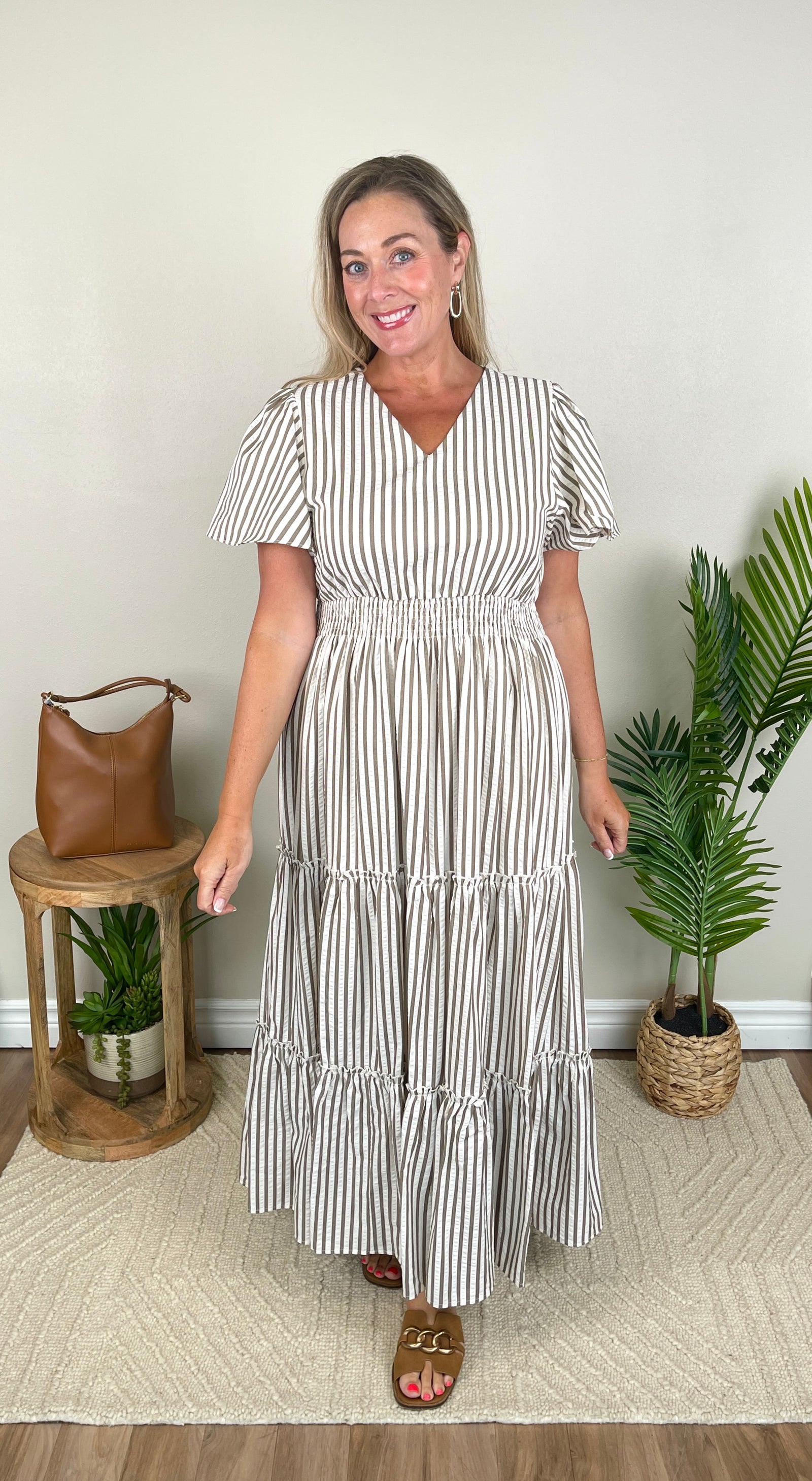 The Eden Birchwood Stripe Dress