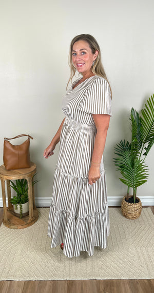 The Eden Birchwood Stripe Dress