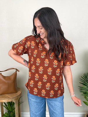 Time For Tea Top | Brown