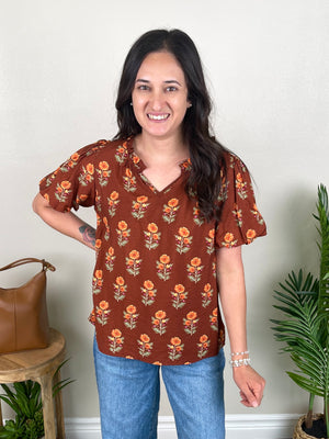 Time For Tea Top | Brown