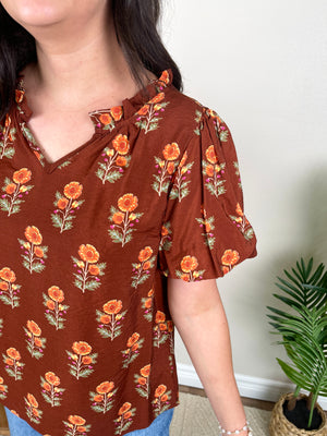 Time For Tea Top | Brown