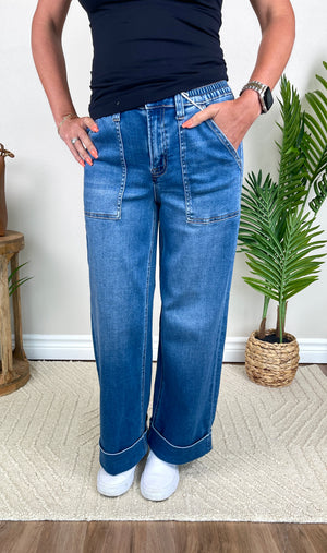 Vervet High Rise Super Soft Baggy Cuffed Wide
