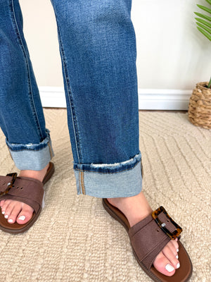 Vervet High Rise Cuffed Straight Jeans