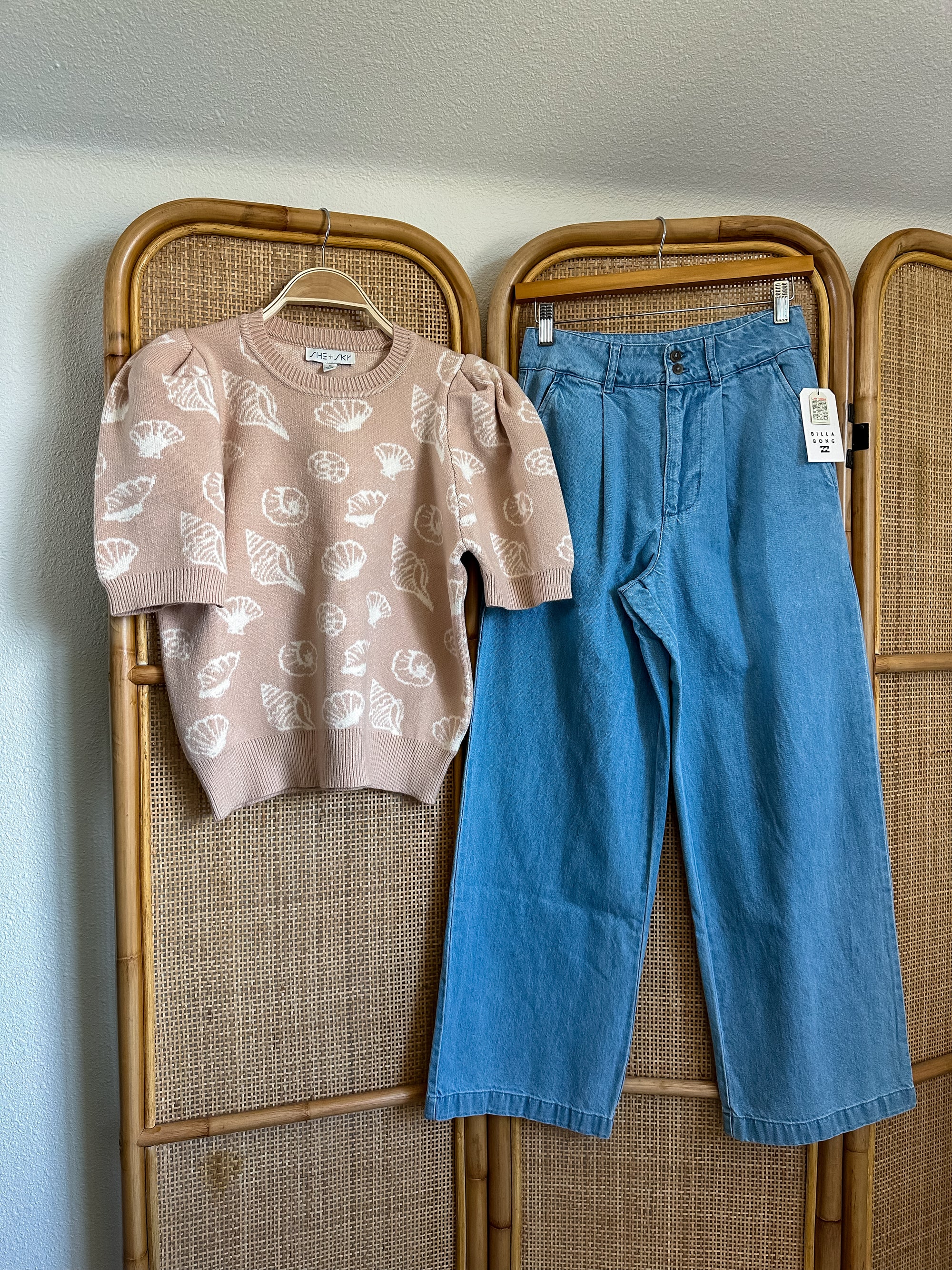 Shell Puff Sweater Top | Taupe