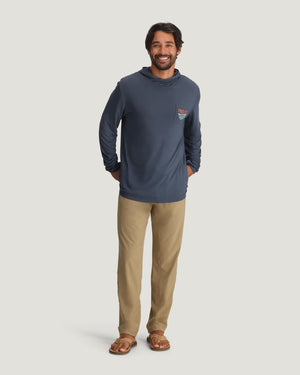 Free Fly Men's Bamboo Lightweight Graphic Hoodie | Blue Edge Storm Cloud