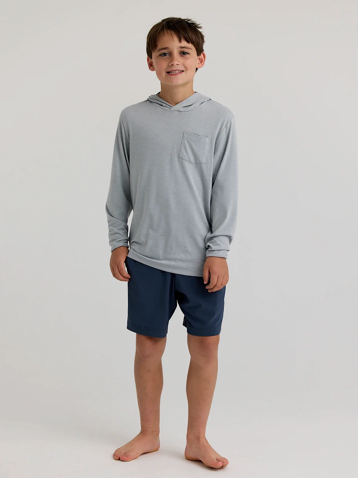 Free Fly Youth Bamboo Shade Hoodie | Heather Aspen Grey