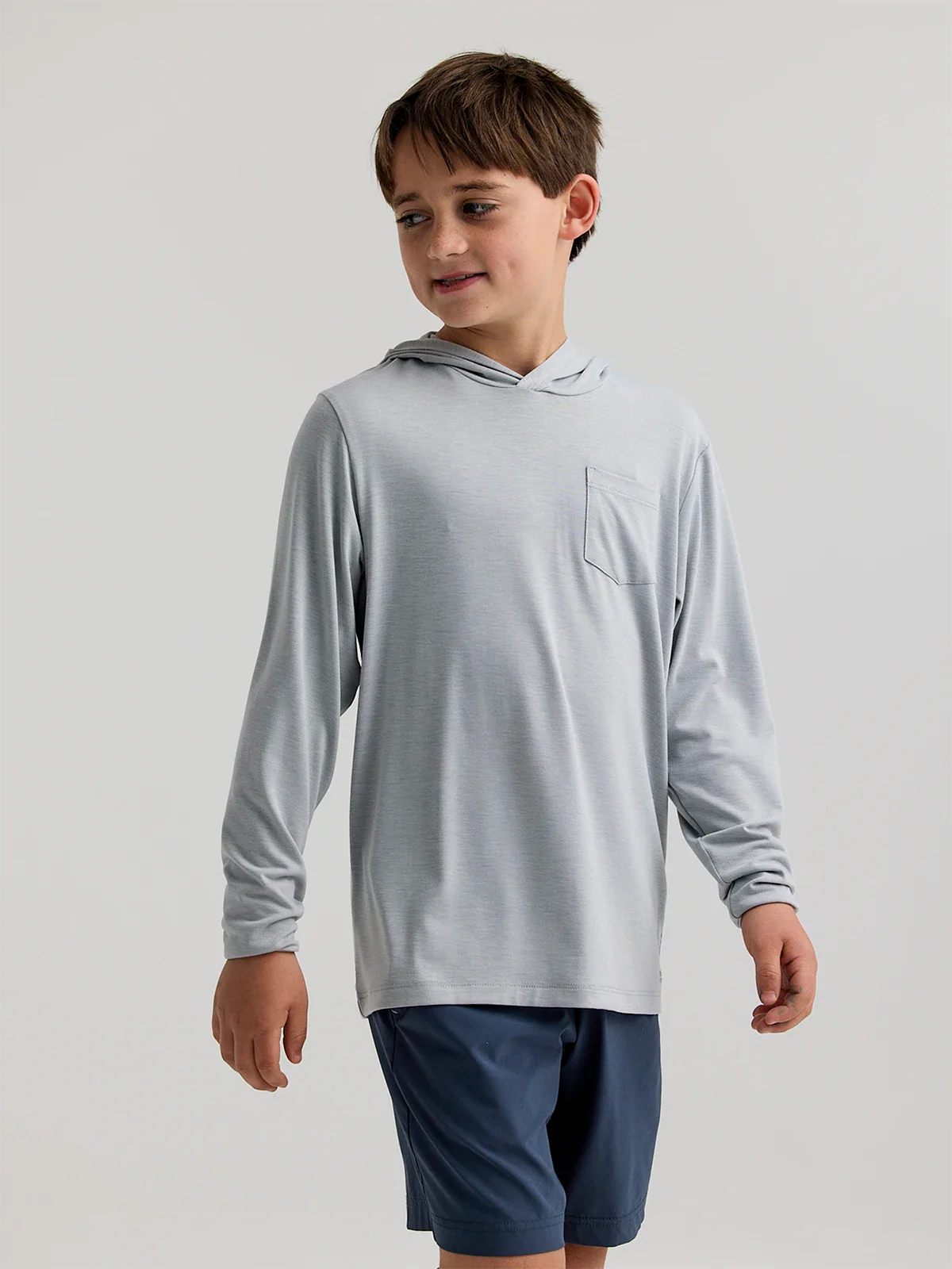 Free Fly Youth Bamboo Shade Hoodie | Heather Aspen Grey