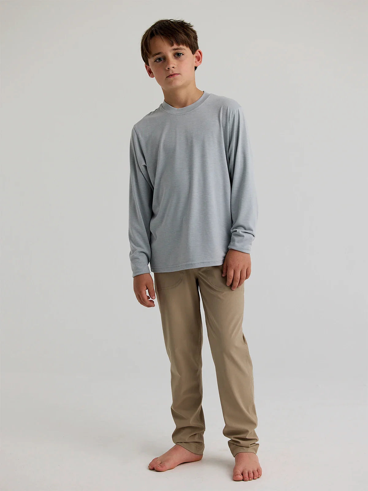 Free Fly Youth Bamboo Shade Long Sleeve | Heather Aspen Grey