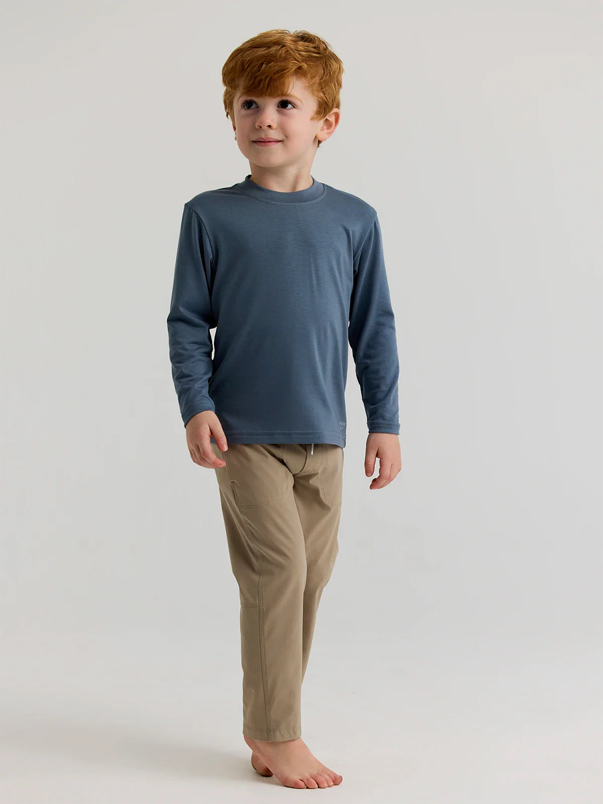 Free Fly Toddler Bamboo Shade Long Sleeve | Slate Blue
