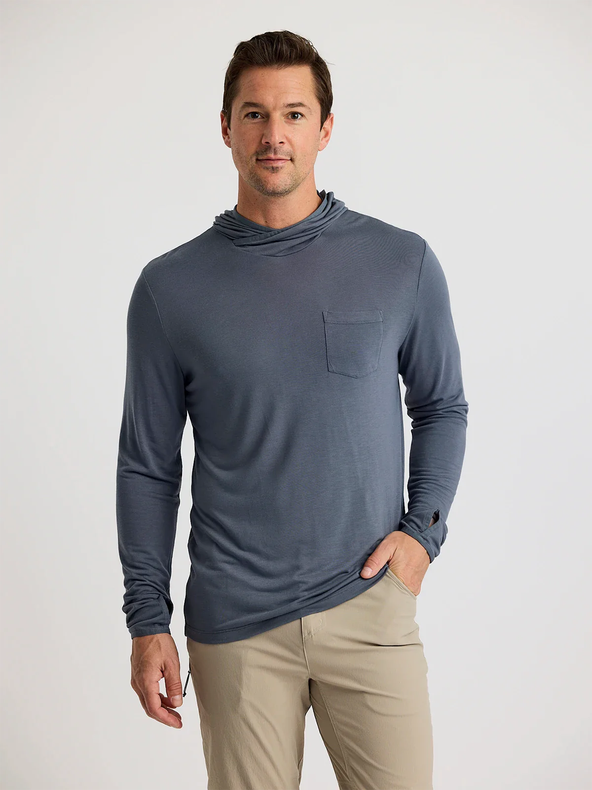 Free Fly Men's Bamboo Lightweight Hoodie | Storm Cloud
