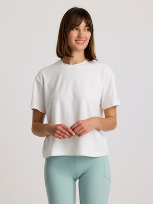 Free Fly Women's Bamboo Current Boxy Tee | White