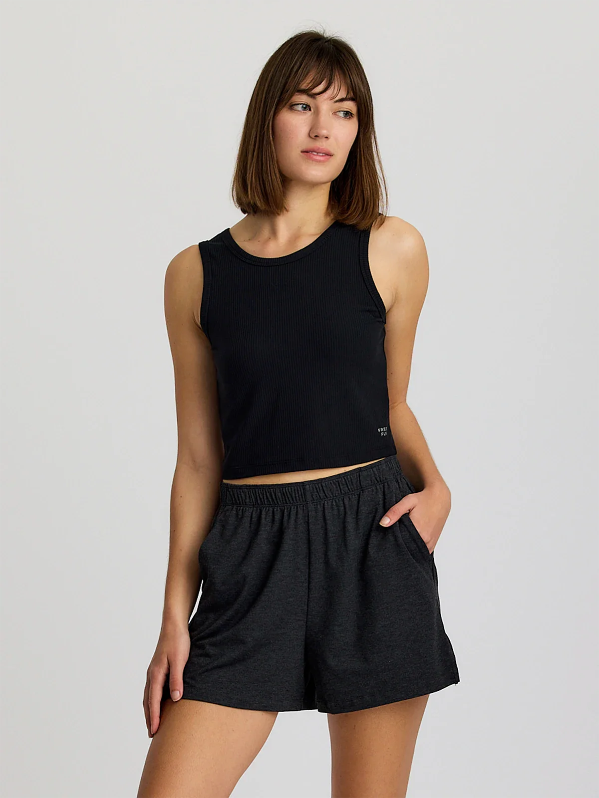 Free Fly Women's Ribbed Bamboo Tank | Black