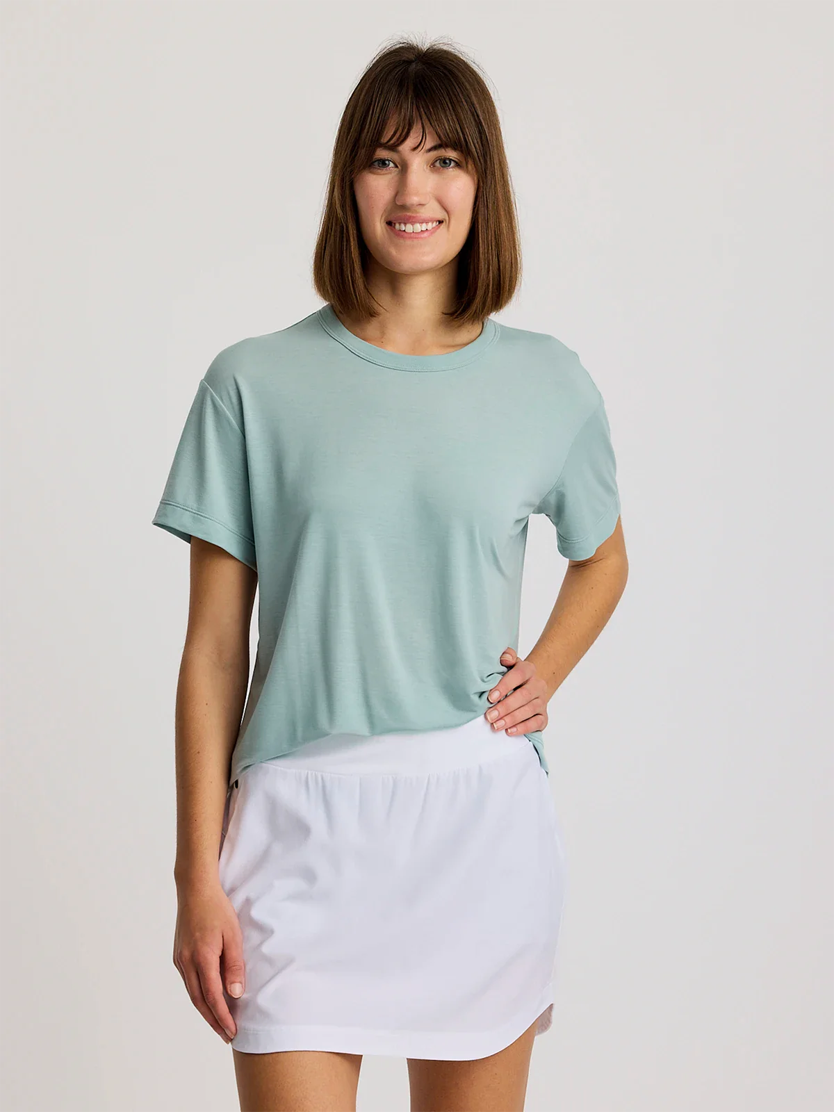 Free Fly Women's Bamboo Current Boxy Tee | Ocean Mist