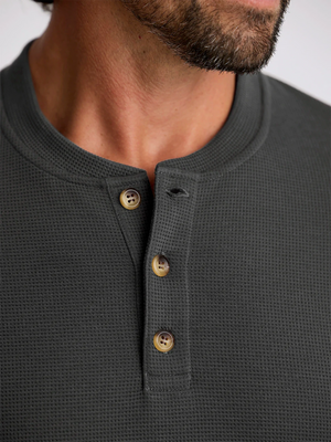 Free Fly Men's Waffle Long Sleeve Henley | Midnight