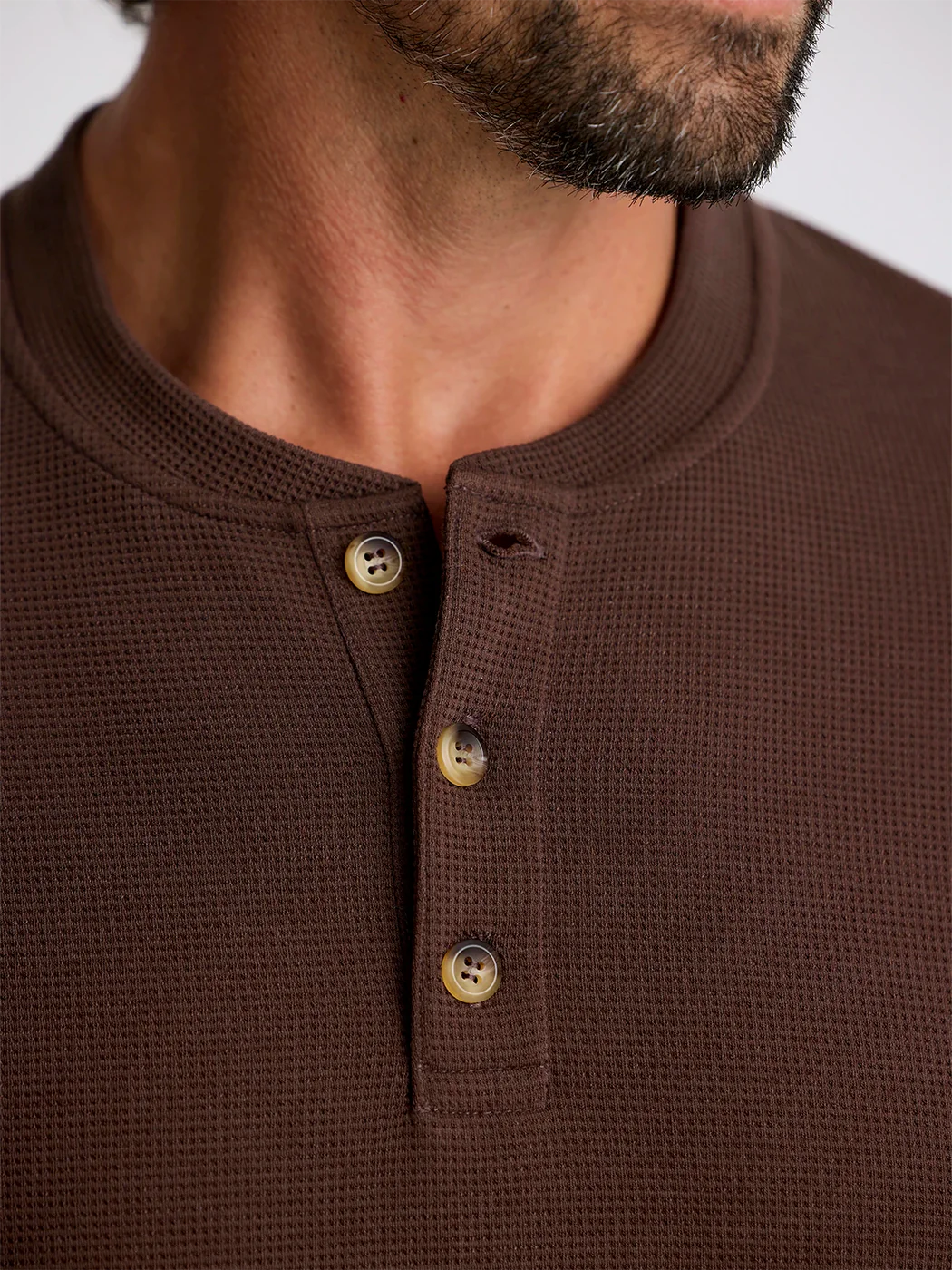 Free Fly Men's Waffle Long Sleeve Henley | Chestnut