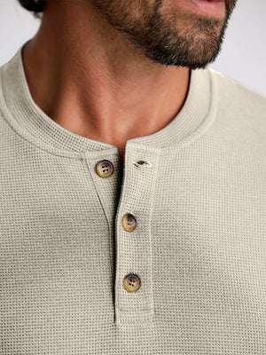 Free Fly Men's Waffle Long Sleeve Henley | Sandstone