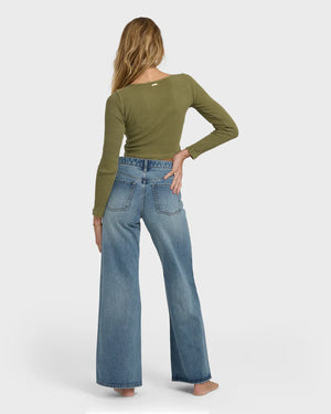 Billabong Free Fall Flare Denim | Atlantic Deep