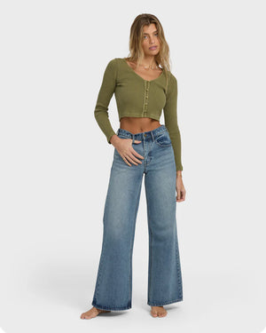 Billabong Free Fall Flare Denim | Atlantic Deep